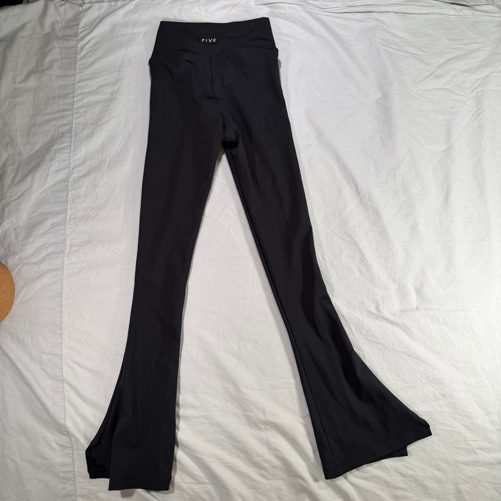 Five‎ Dancewear Kids Black Flare Leg V-Front Crossover Leggings YXL